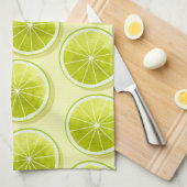 Limone Scheiben auf hellgelben Flächen Geschirrtuch (Viertel Falte)