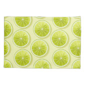 Limone Scheiben auf hellgelben Flächen Kissenbezug (Rückseite)