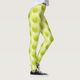 Limone Scheiben auf hellgelben Flächen Leggings