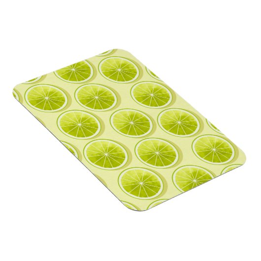 Limone Scheiben auf hellgelben Flächen Magnet (Rechte Seite)
