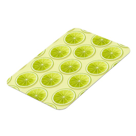 Limone Scheiben auf hellgelben Flächen Magnet (Linke Seite)
