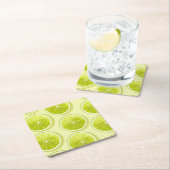 Limone Scheiben auf hellgelben Flächen Rechteckiger Pappuntersetzer (Vor Ort)