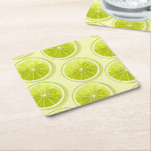Limone Scheiben auf hellgelben Flächen Rechteckiger Pappuntersetzer (angewinkelt)