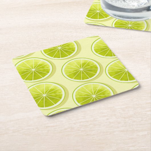 Limone Scheiben auf hellgelben Flächen Rechteckiger Pappuntersetzer (angewinkelt)