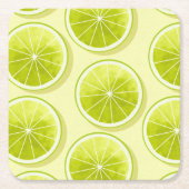Limone Scheiben auf hellgelben Flächen Rechteckiger Pappuntersetzer (Vorderseite)