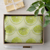 Limone Scheiben auf hellgelben Flächen Seidenpapier (Geschenk)