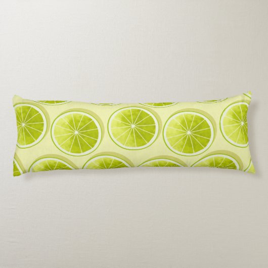 Limone Scheiben auf hellgelben Flächen Seitenschläferkissen (Rückseite)