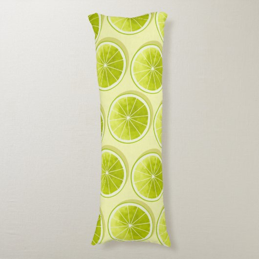 Limone Scheiben auf hellgelben Flächen Seitenschläferkissen (Vorderseite Vertikal)