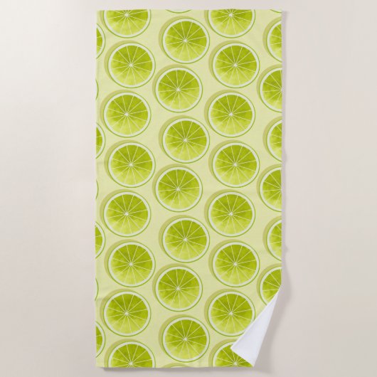 Limone Scheiben auf hellgelben Flächen Strandtuch (Vorderseite)