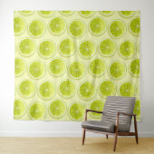 Limone Scheiben auf hellgelben Flächen Wandteppich (Beispiel (Horizontal))