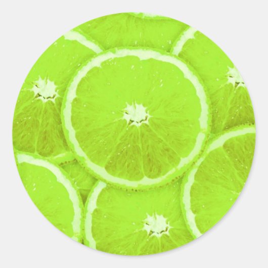 Limone Scheiben Runder Aufkleber (Vorderseite)