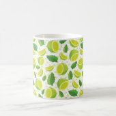 Limone Scheiben und grüne Blätter Nahtloses Muster Kaffeetasse (Mittel)