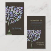 Limone Schokolade Lila Retro Tree Business Card Visitenkarte (Vorne/Hinten)