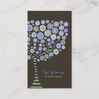 Limone Schokolade Lila Retro Tree Business Card Visitenkarte
