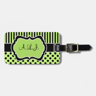 Limone, schwarz gestrichene Polkdoten Gepäckmarke Gepäckanhänger