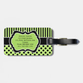 Limone, schwarz gestrichene Polkdoten Gepäckmarke Gepäckanhänger (Rückseite horizontal)