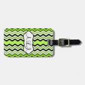 Limone, schwarze und weiße Streifen - Gepäckmarke Gepäckanhänger (Vorderseite horizontal)