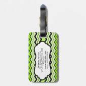 Limone, schwarze und weiße Streifen - Gepäckmarke Gepäckanhänger (Rückseite vertikal)