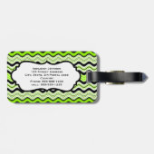 Limone, schwarze und weiße Streifen - Gepäckmarke Gepäckanhänger (Rückseite horizontal)