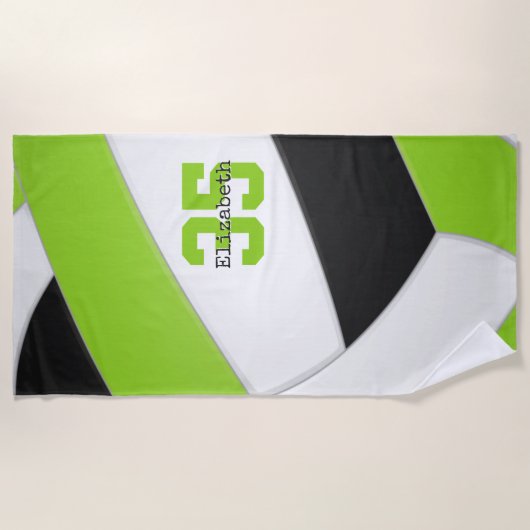 Limone Schwarzweißmädchen, Volleyball personalisie Strandtuch (Vorderseite)