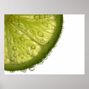 Limone Slice Bubbles Food Fotografy Prints Poster