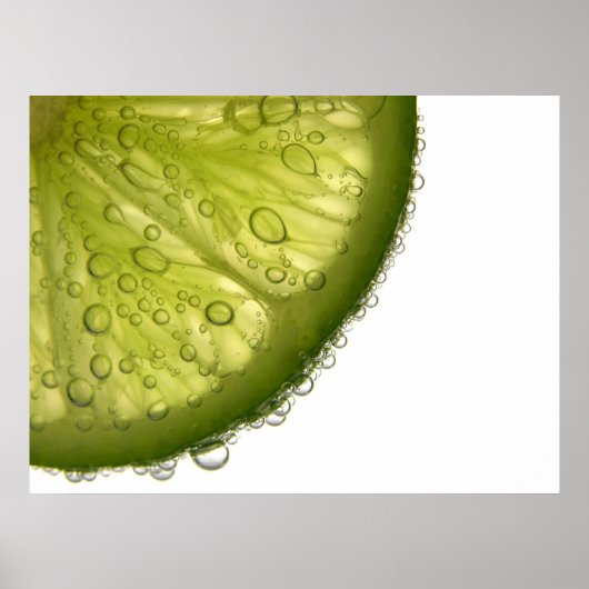 Limone Slice Bubbles Food Fotografy Prints Poster (Vorne)