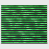 Limone Smarald Green Strips Lines Black Geschenkpapier (Flach)