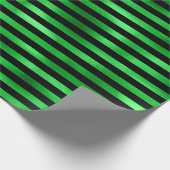 Limone Smarald Green Strips Lines Black Geschenkpapier (Ecke)