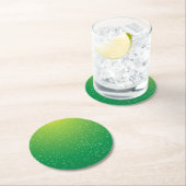 Limone Soda mit winzigen Bläschen Kunst Runder Pappuntersetzer (Vor Ort)