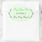 Limone Streifen Ovaler Aufkleber (Tasche)