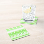 Limone Streifen Rechteckiger Pappuntersetzer (Vor Ort)