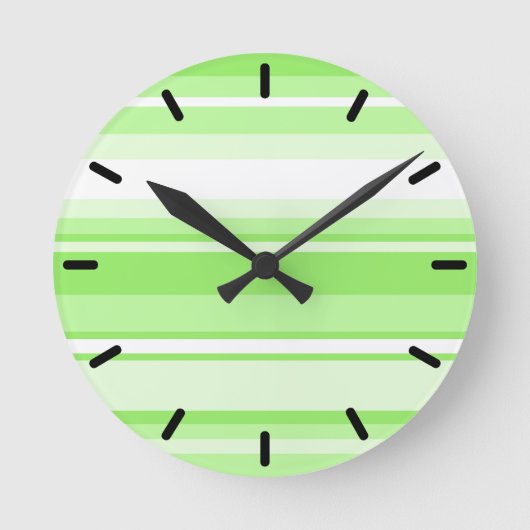 Limone Streifen Runde Wanduhr (Vorderseite)