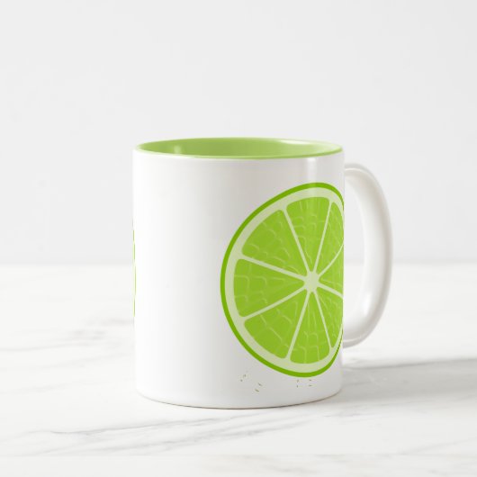 Limone Stylized Frucht-Scheibe Zweifarbige Tasse (VorderseiteRechts)