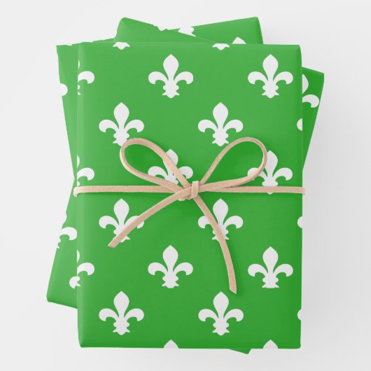 Limone Südliche Hütte Fleur de Lys Geschenkpapier Set (Beispiel)