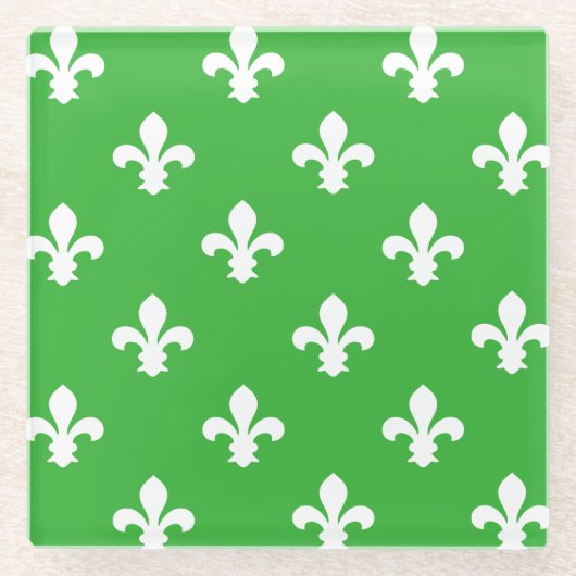 Limone Südliche Hütte Fleur de Lys Glasuntersetzer (Vorderseite)