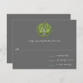 Limone Swirl Tree Roots of Liebe Hochzeit Einladun RSVP Karte (Vorne/Hinten)