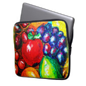 Limone Trauben, orange , Apfelobst. Jetzt kaufen Laptopschutzhülle (Vorderseite Links)