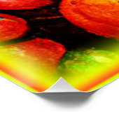 Limone Trauben, orange , Apfelobst. Jetzt kaufen Poster (Ecke)