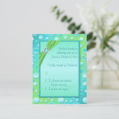 Limone und Aqua Polka Dot RSVP Card (Stehend Vorderseite)