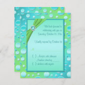 Limone und Aqua Polka Dot RSVP Card (Vorne/Hinten)