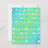 Limone und Aqua Polka Dot RSVP Card Karte (Rückseite)