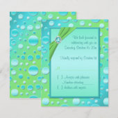 Limone und Aqua Polka Dot RSVP Card Karte (Vorne/Hinten)