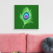 Limone und blaue Pfauenfeder für Smarald Green Leinwanddruck (Insitu (Wohnzimmer))