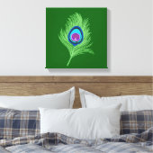 Limone und blaue Pfauenfeder für Smarald Green Leinwanddruck (Insitu (Schlafzimmer))