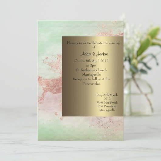 Limone und Erdfarben Hochzeit Einladung neue desi (Stehend Vorderseite)