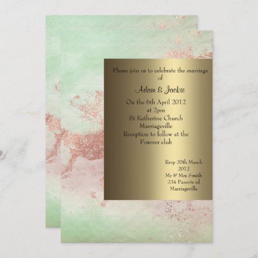 Limone und Erdfarben Hochzeit Einladung neue desi (Vorne/Hinten)