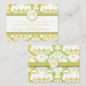 Limone und gelbe Damaske Limone Reißprobe Begleitkarte (Vorne/Hinten)