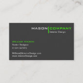 Limone und graue minimalistische Firmenkarte Visitenkarte (Vorderseite)