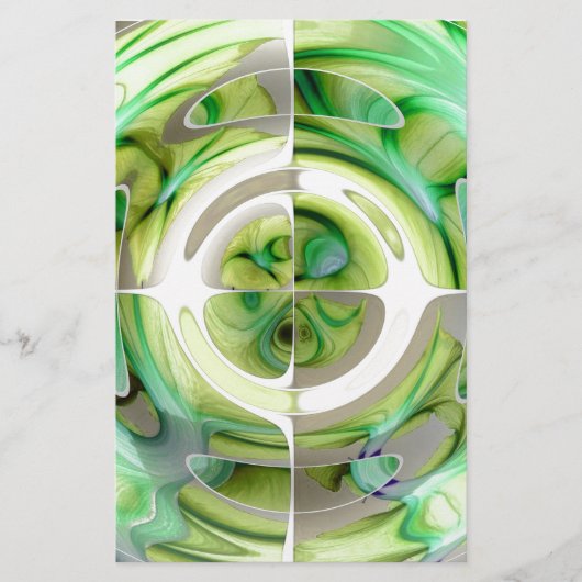 Limone und grüne abstrakte Collage Briefpapier (Vorderseite)