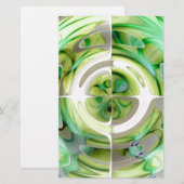 Limone und grüne abstrakte Collage Briefpapier (Vorne/Hinten)